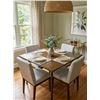 Image 1 : Walnut Wood Dinnette set Table With 4 Upholstered Chairs