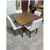 Image 2 : Walnut Wood Dinnette set Table With 4 Upholstered Chairs