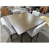 Image 4 : Walnut Wood Dinnette set Table With 4 Upholstered Chairs