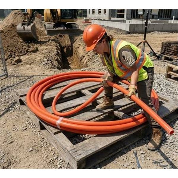 Roll of heavy Plastic Water Pipe approx . 60 ft x 2 Inch