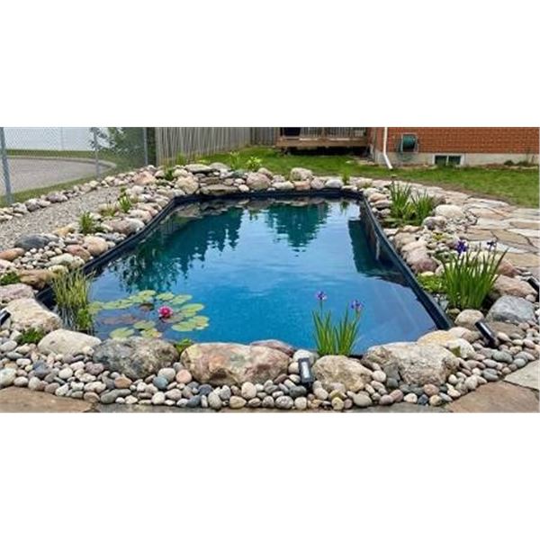 Large Black Plastic Pond Liner - approx 8fx12ft