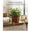 Image 1 : Artificial Potted Plant In Wood Barrel Planter