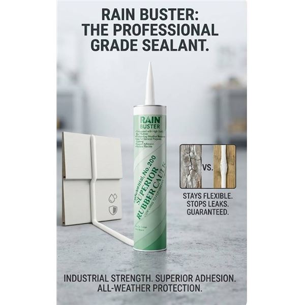 36 Rain Buster 200 White Rubber Caulk 305ml