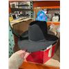 Image 5 : Stetson Black Felt Cowboy Hat Size 6 3/4 With Box