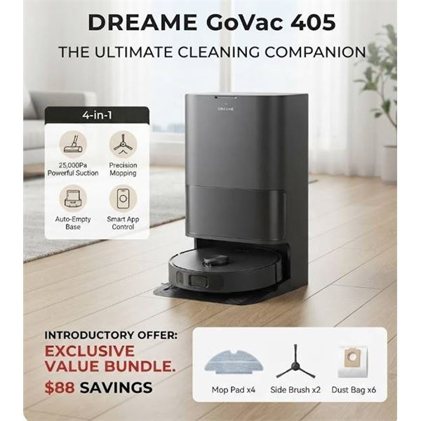 Dreame GoVac 405 Robot Vacuum 4-in-1