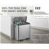 Image 1 : EKO Dual Compartment Recycle Trash Can 42L
