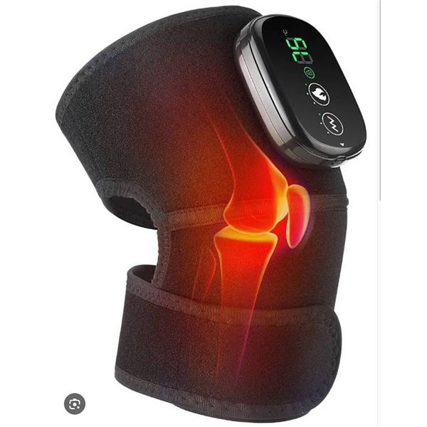 Heated Vibration Knee Massager, Black