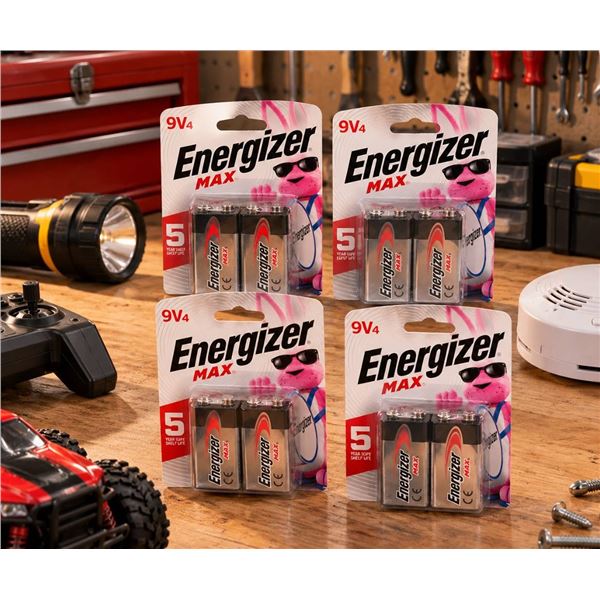 4-Packs Energizer Max 9V Alkaline Batteries