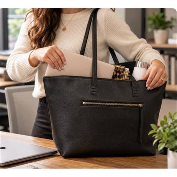 Buffalo David Bitton Leather Tote Bag Black