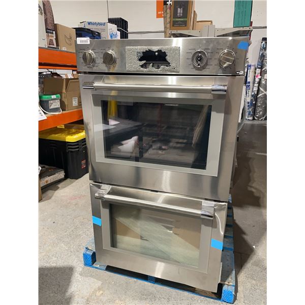 Stainless Double Wall Oven with Broken Panel