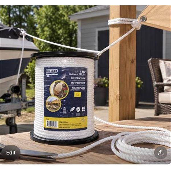 BEN-MOR Polypropylene Rope 1/4 in x 550 ft