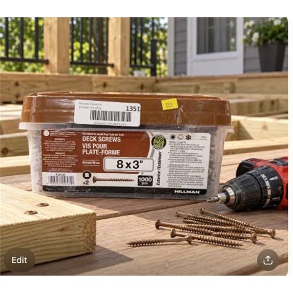Hillman Deck Screws Brown 8 x 3 in 1000 Pack