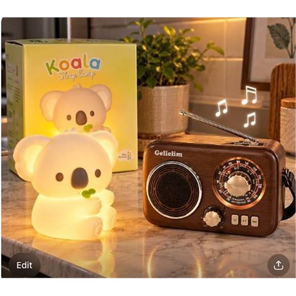 Koala Sleep Lamp and Gelielim RX-1500BT Radio Lot
