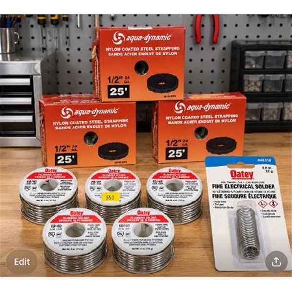 Oatey Solder Spools and Aqua-Dynamic Strapping