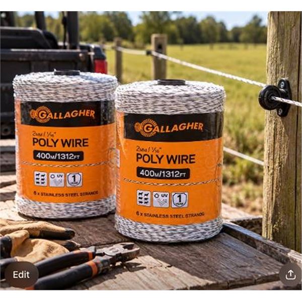 Gallagher Poly Wire Lot: 400m & 100m Spools