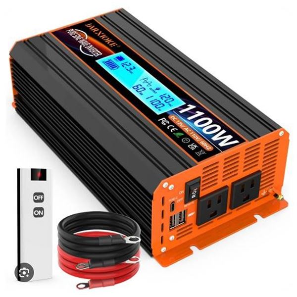 1100W Pure Sine Wave Power Inverter 12V DC