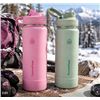 Image 1 : 2 ThermoFlask Water Bottles Pink Green