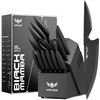 Image 1 : Haugo Black Mamba Knife Set With Block, 15-Piece Stainless Steel, Dishwasher Safe with built in Shar