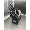Image 2 : Haugo Black Mamba Knife Set With Block, 15-Piece Stainless Steel, Dishwasher Safe with built in Shar