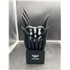 Image 3 : Haugo Black Mamba Knife Set With Block, 15-Piece Stainless Steel, Dishwasher Safe with built in Shar