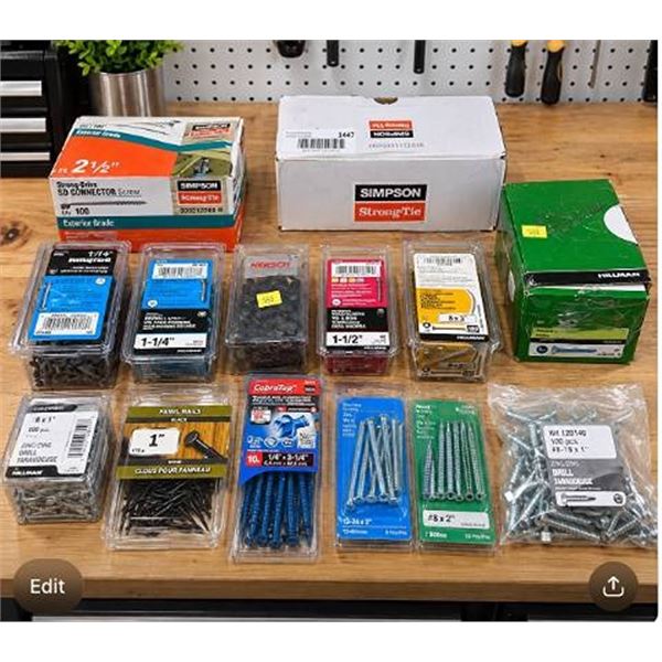 DIY Screws Nails Fasteners and Anchors Lot