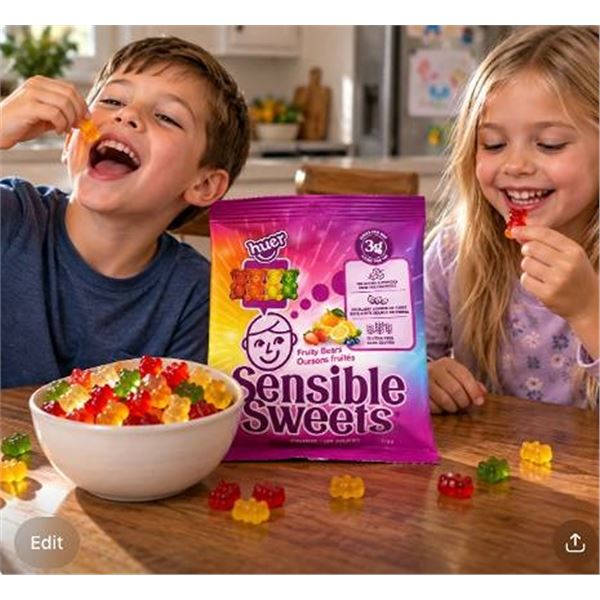 Huer Sensible Sweets Fruity Bears 12x80g
