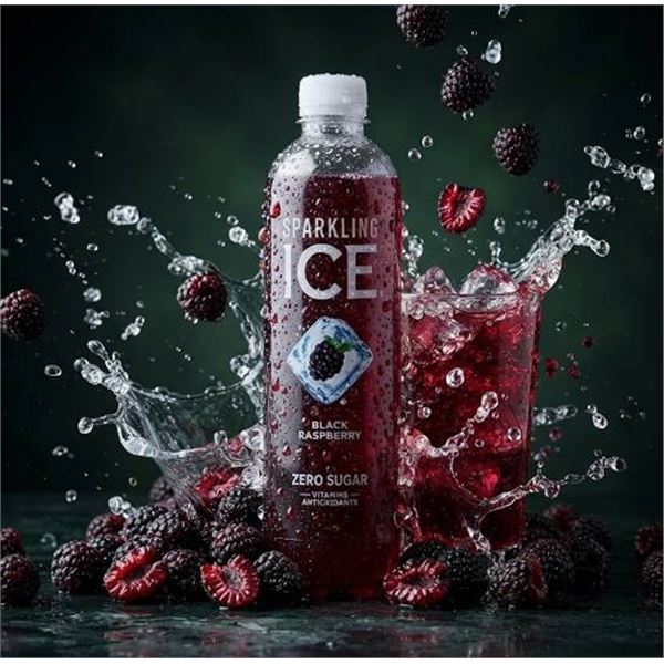 12 Pack Sparkling Ice Black Raspberry 503ml Bottles