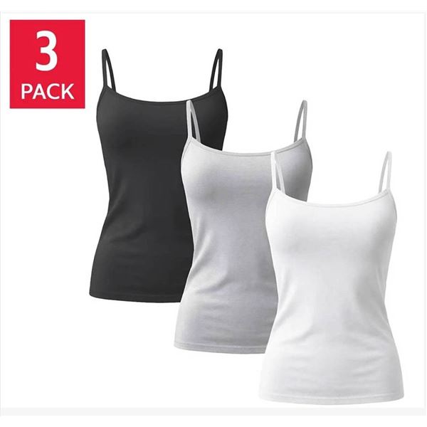 Splendid Cami 3-Pack XL/TG White Shelf Bra Cotton