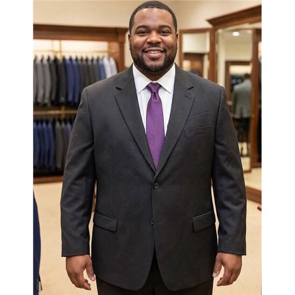 Haggar Black Suit Jacket 48R Tailored Fit