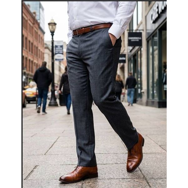 Haggar Suit Pants 40x32 Flex Waistband Blue