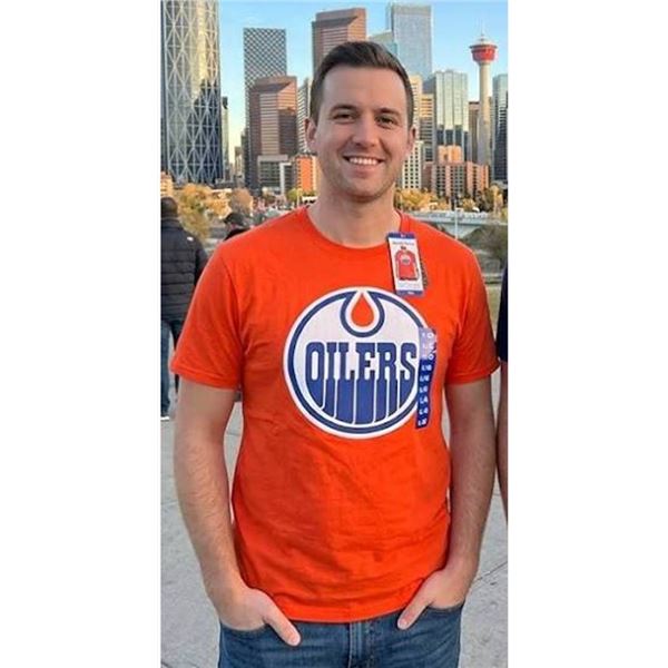 Edmonton Oilers NHL T-Shirt Size L/G Orange