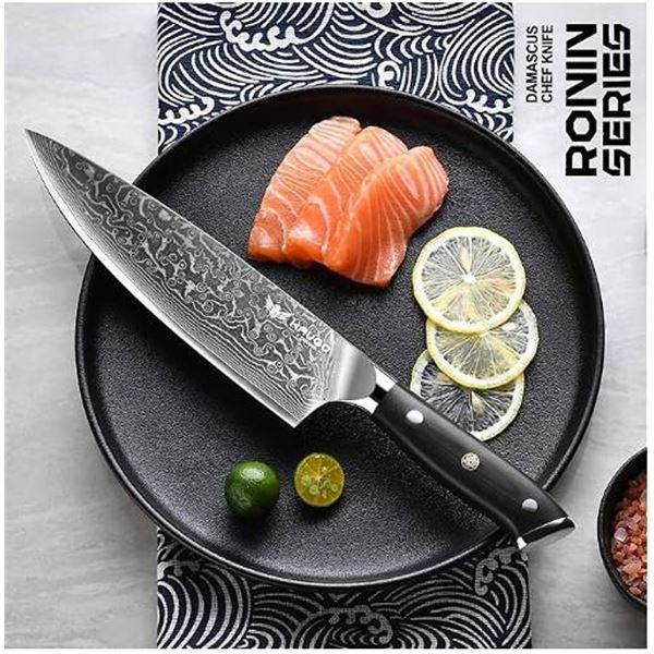 Haugo Ronin Damascus Chef Knife, Boxed