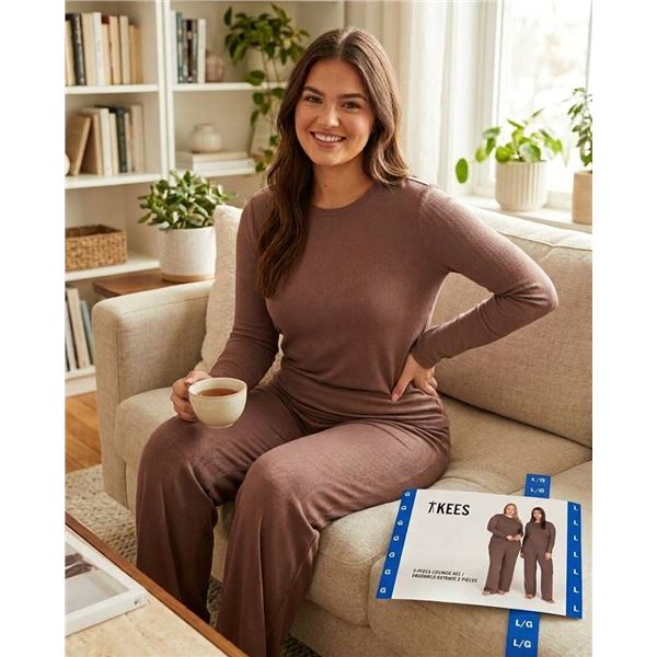 TKEES 2-Piece Brown Lounge Set Size L/G