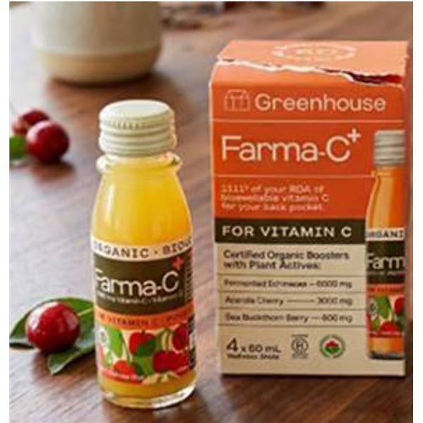 Lot of 2 -Greenhouse Farma-C+ Vitamin C Shots 4x60ml