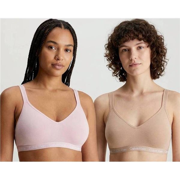Calvin Klein 2 Pack Bralette Size L Cotton Modal
