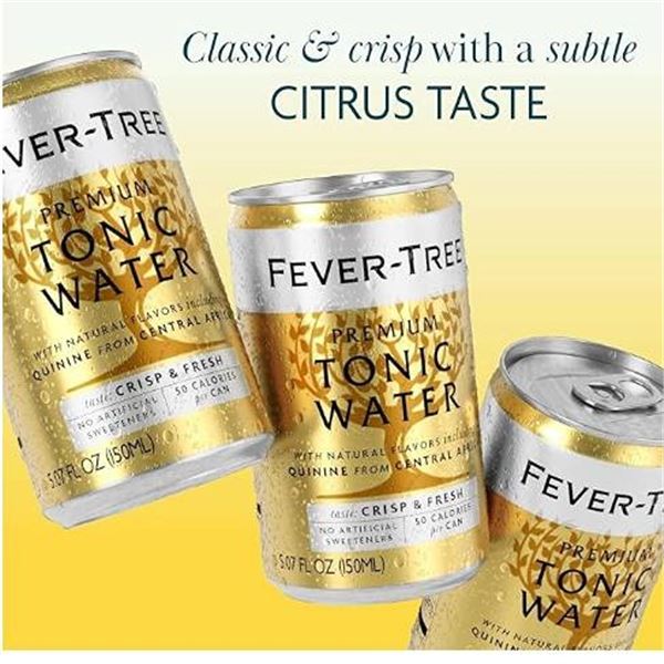 Lot of 3 - Fever-Tree Premium Tonic Water Cans: 150 mL x 8 cans