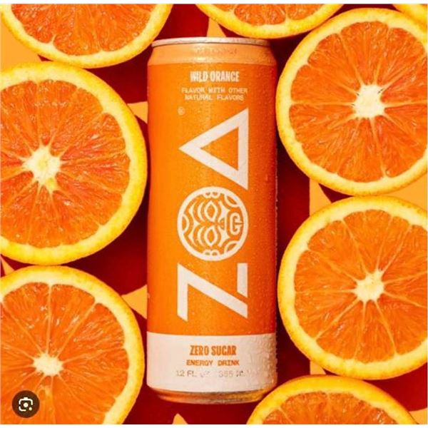ZOA Wild Orange Energy Drink 12x355mL Zero Sugar