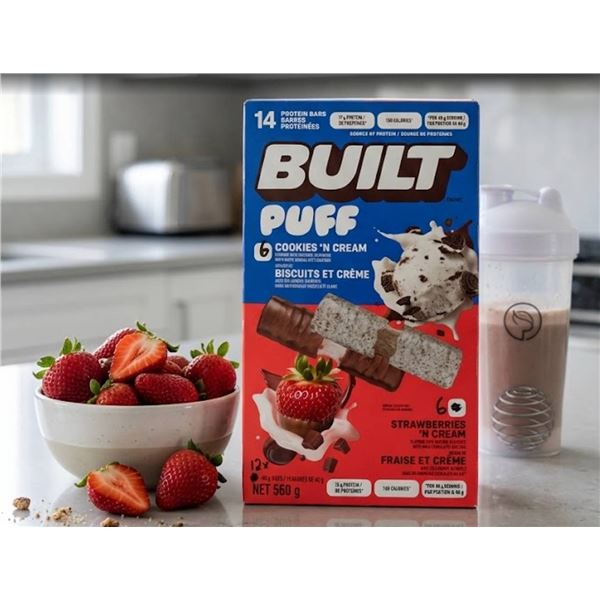 Built Puff Protein Bars 14ct Cookies & Strawberries x 40g