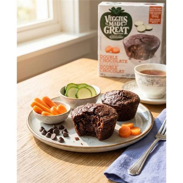 Veggies Made Great Double Chocolate Muffins 8x340g (6 Per Pack)