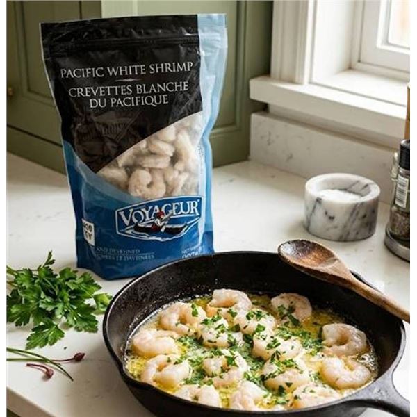 Voyageur Pacific White Shrimp 907g 31-40 Raw