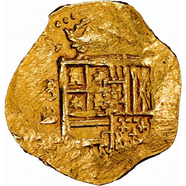 SPAIN, Seville, gold cob 2 escudos, Philip III, assayer B, OMNIVM / REGNORVM legend, PCGS AU55.