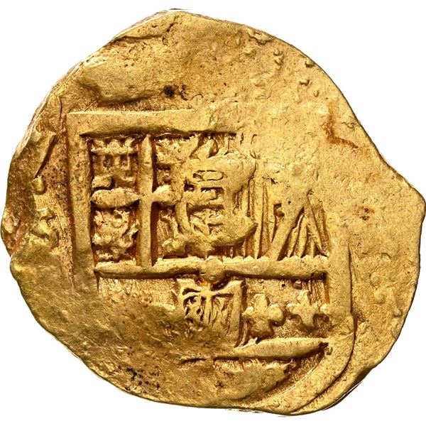 SPAIN, Seville, gold cob 2 escudos, Philip III or IV, assayer not visible, NGC AU 53.