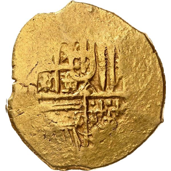 SPAIN, Seville, gold cob 2 escudos, Philip III or IV, assayer not visible, NGC AU 53.