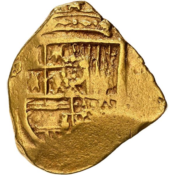 SPAIN, Seville, gold cob 2 escudos, Philip III or IV, assayer not visible, NGC AU 50.
