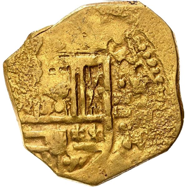 SPAIN, Seville, gold cob 2 escudos, Philip III or IV, assayer not visible, NGC XF 45.