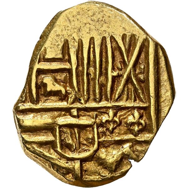 SPAIN, Barcelona, gold cob 1 escudo, Charles II, assayer not visible, obverse struck from 2E die, un