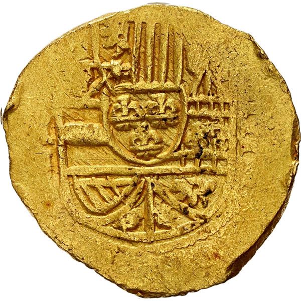 MEXICO, Mexico City, gold cob 4 escudos, Philip V, assayer J (style of 1711-12), ornate-tressure cro