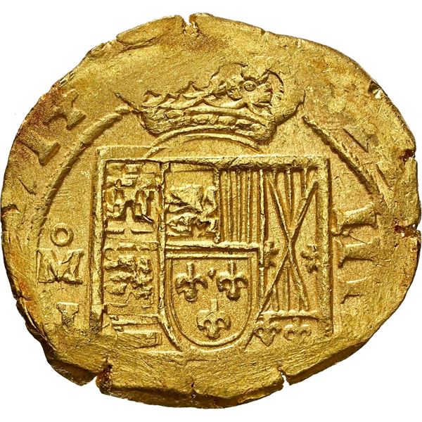 MEXICO, Mexico City, gold cob 4 escudos, 1714 J, NGC MS 64 (1715 Fleet Shipwreck Label).