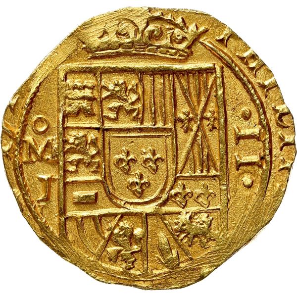 MEXICO, Mexico City, gold cob 2 escudos, 1714 J, NGC MS 63 (1715 Fleet Shipwreck Label).