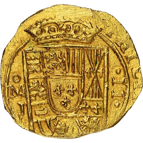 MEXICO, Mexico City, gold cob 2 escudos, (1714) J, NGC MS 63 (1715 Fleet Shipwreck Label), ex-Morse.